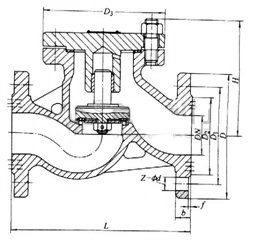 H41N升降式止回阀(卧式止回阀)-沪山阀门制造（上海）有限公司结构图