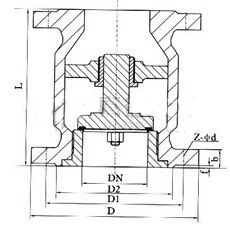 H42N立式止回阀 结构图