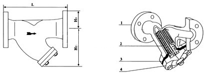YFG型法兰过滤器 结构图
