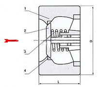 CVWR型对夹式静音止回阀 结构图