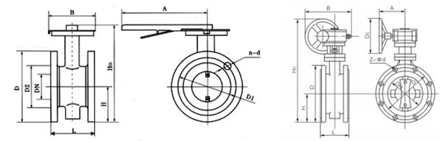 D41W通风蝶阀,结构图