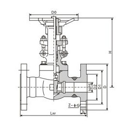 锻钢法兰闸阀,结构图