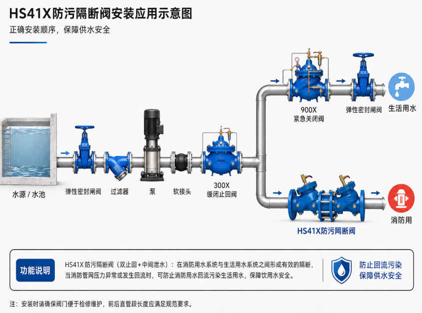HS41X倒流防止器安装示意图