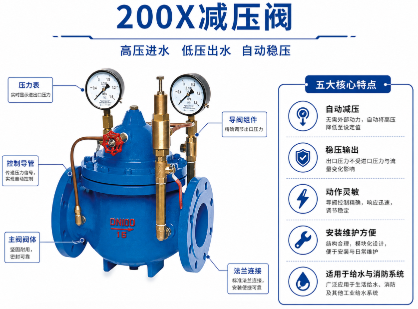 200X减压阀的结构组成