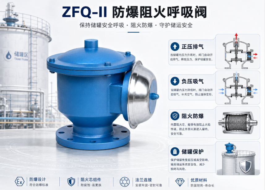 ZFQ-II防爆阻火呼吸阀 ZFQ-II防爆阻火呼吸阀